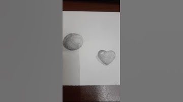 3D Sphere ● & Heart ♥️ drawing #shorts #short #shortsfeed #trending #viralvideo #3d #art #subscribe