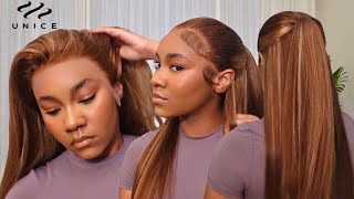 *BEGINNER FRIENDLY* simple half up half down low ponytail wig install | Unice hair