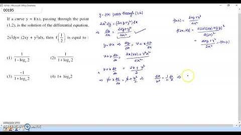 JEE MAIN 02 SEPTEMBER 2020 SIFT II MATHEMATICS VIDEO SOLUTION DIFFERENTIAL EQUATION