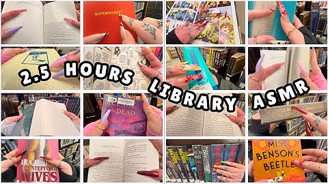 Public ASMR 📚 | 2.5 Hours at the Library | Tapping, Scratching, Page Turning, Tracing, Crinkles
