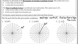 Math 151 : 8.3 #1, #2, #3 (PreCalculus Tutorial : Polar Coordinates)