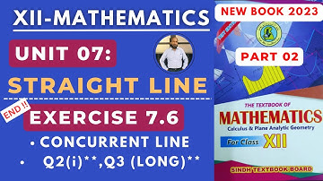 XII Maths | Unit 07 | Ex 7.6 | Part 02 | Straight Line | New Book Sindh TextBook Board |