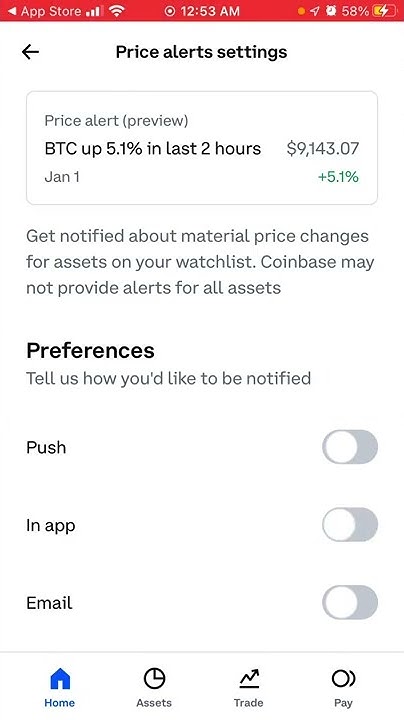 How to DISABLE PRICE ALERTS NOTIFICATIONS in COINBASE app? - YouTube