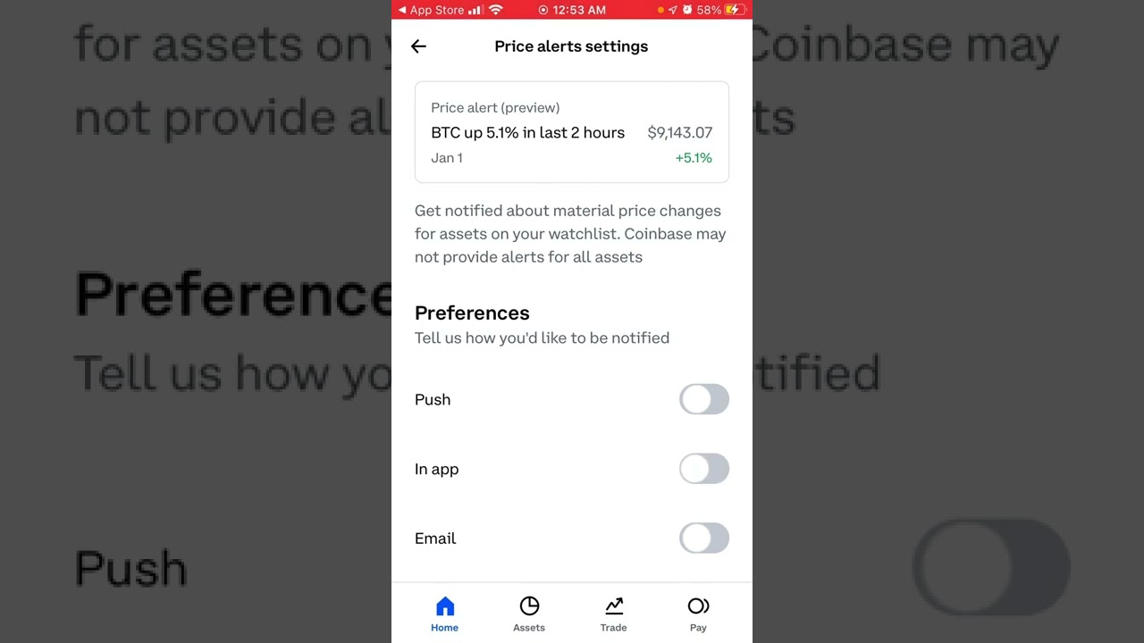 How to DISABLE PRICE ALERTS NOTIFICATIONS in COINBASE app? - YouTube
