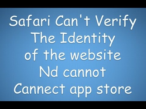 safari can't verify the identity