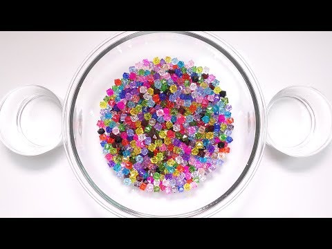 【ASMR】大量のカラフルキューブビーズ × クリアスライム【音フェチ】CUBE BEADS × CLEAR SLIME【SlimeTube】