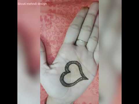 M heart shape mehndi design tatto! Design for lover! Beautiful mehndi ...