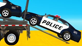 Police Cars Transportation w Spiderman & Superheroes | Best Moments - GTA 5 Mods screenshot 2