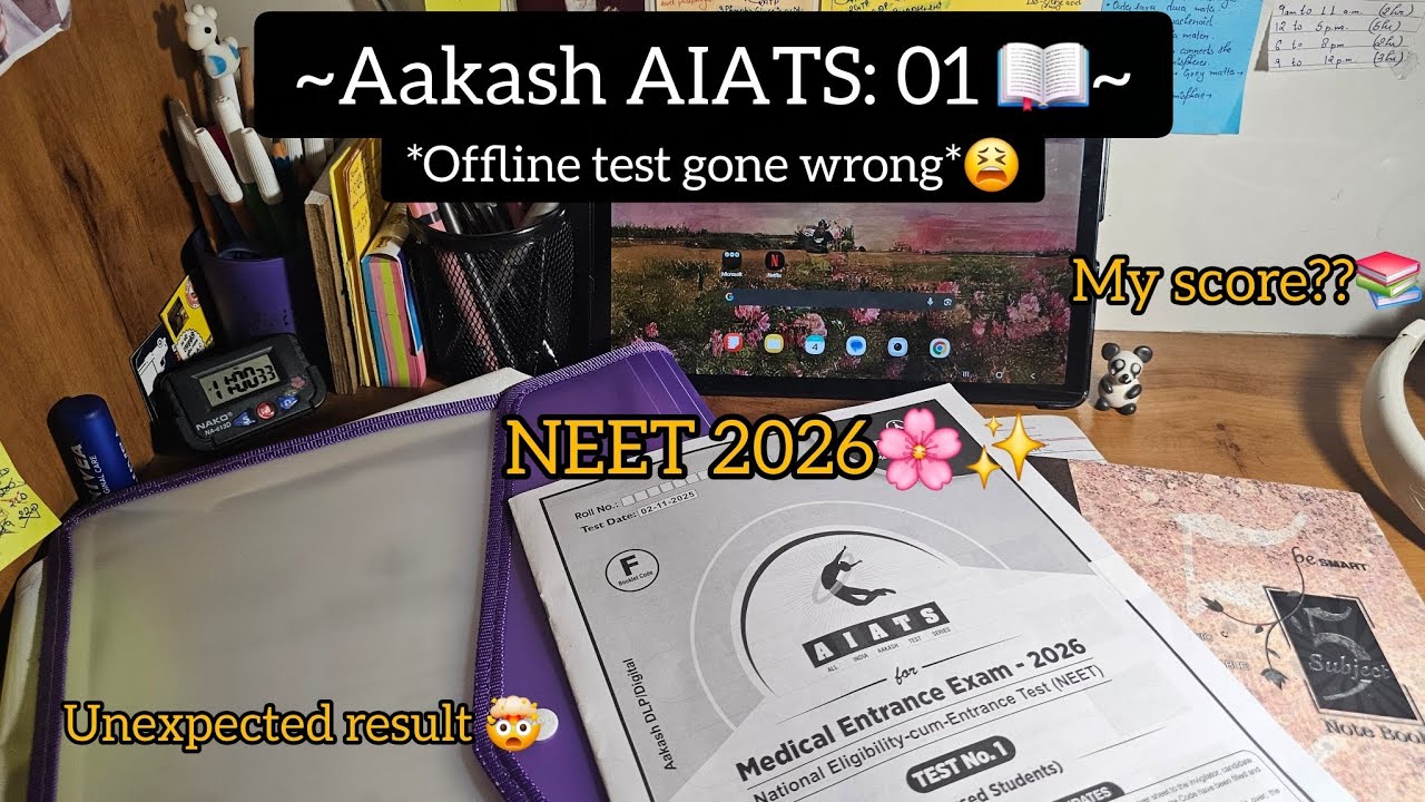 Aakash AIATS-01 📖 || Unexpected score😭|| *Test gone wrong😫*