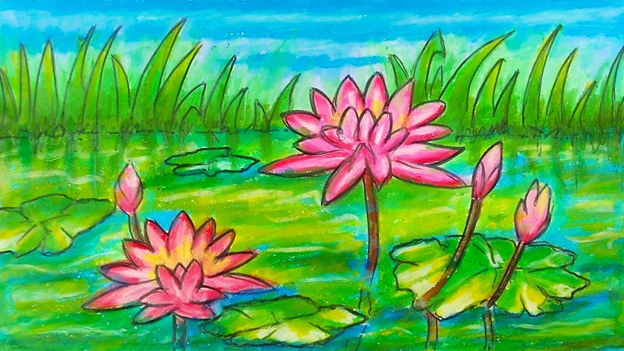 Как нарисовать цветок лотоса || Научитесь рисовать и раскрашивать цветы