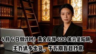 4 月 6 日倒计时！黄金反弹 400 美元是陷阱，主力诱多出货，千万别盲目抄底 #美国CPI #零距离看懂财经 #投资 #财经 #美股