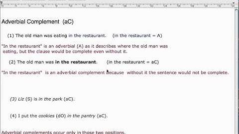 About aC - the adverbial complement
