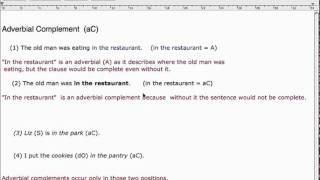 About aC - the adverbial complement