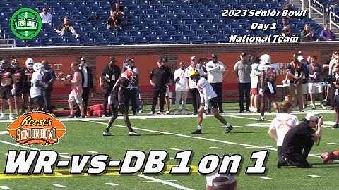 2023 Senior Bowl Coverage: Day 1 - WR-vs-DB - National Team 1 on 1