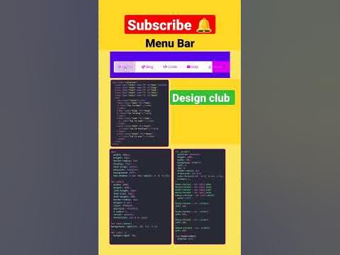Menu bar html, Css creativity - YouTube