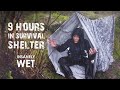 Trying emergency survival shelter in extreme wet conditions a horrible but valuable experience