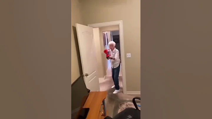 She tricked me😱#shorts #nerf#grandma#comedy