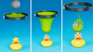 Blender & Cinema4D — Satisfying Physics Simulations | Ducks, Ropes, Cloth & Soft Body Fun