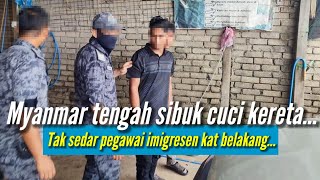 Pati Myanmar Terkedu Tengah Syok Cuci Kereta Baru Sedar Kena Sergah Imigresen Daripada Belakang