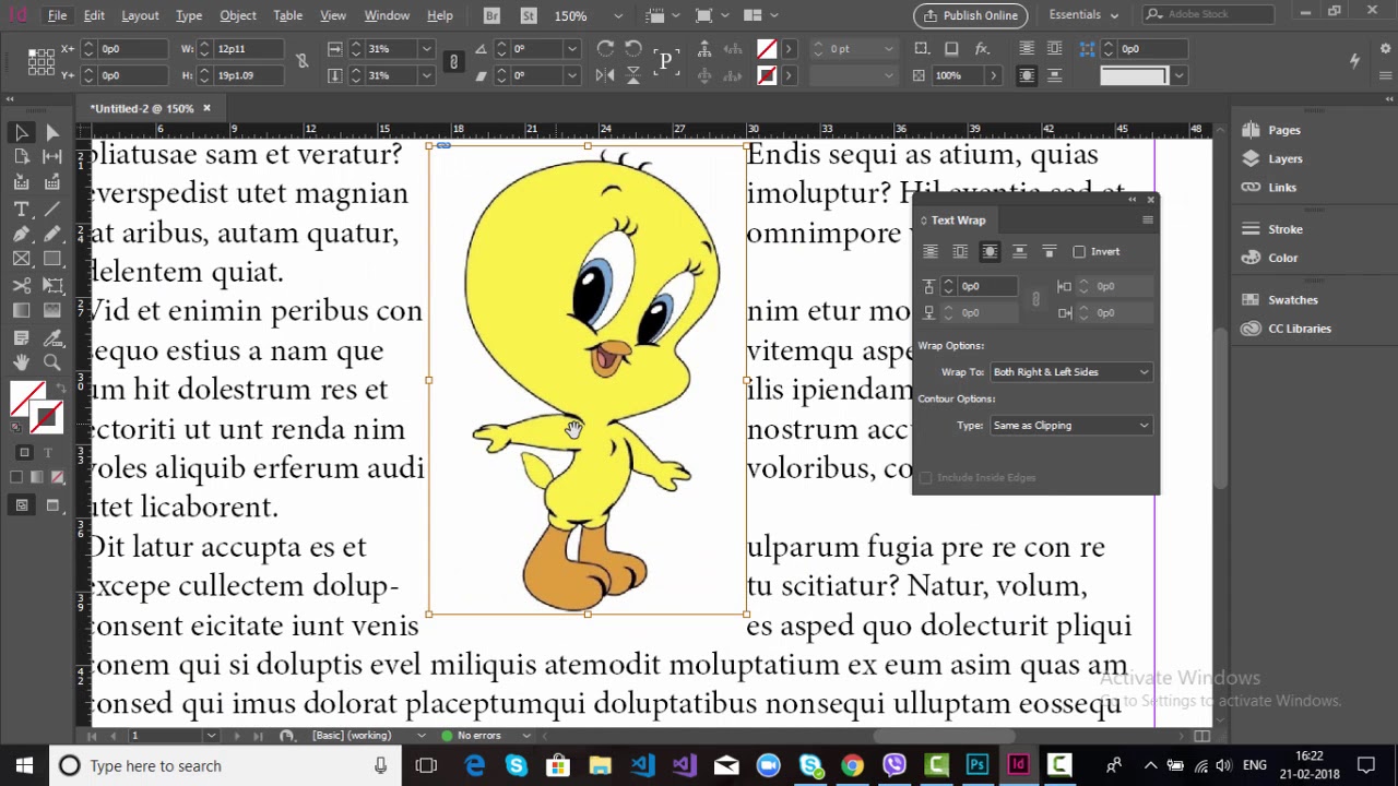 Text Wrap Indesign Cc Text Wrap in Adobe InDesign CC - YouTube