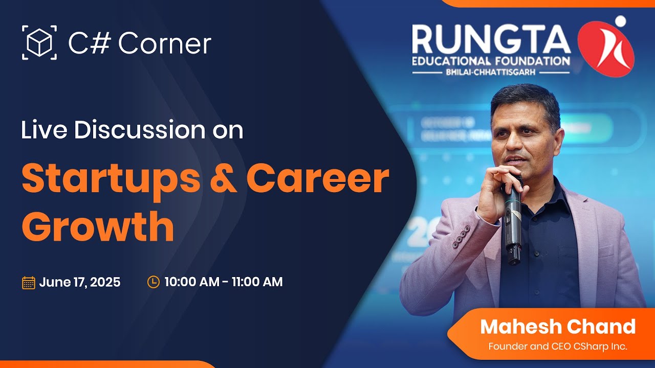 Live Discussion on Startups and Career Growth ft. Mahesh Chand