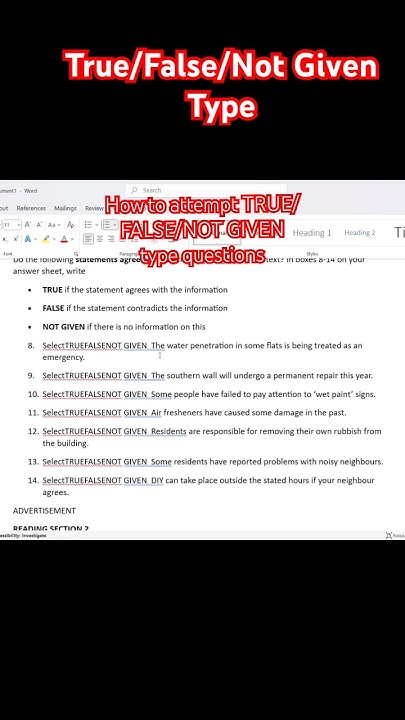 Solve TRUE/FALSE/NOT GIVEN #english #ielts #ieltsreading#ieltsexam ...