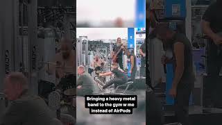 Tired: listening to music in the gym. Wired: bringing music to the gym 🤘 #MetalMemes #HeavyMetal