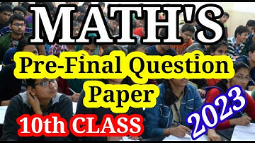 👨‍🏫TS | 10th Class | Maths | Pre-Final Maths Exam Question Paper✍️#maths pre final exam paper