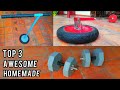 Top 3 Awesome Homemade How To Make Spar Bar & Landmine & Dumbbell For Gym At Home