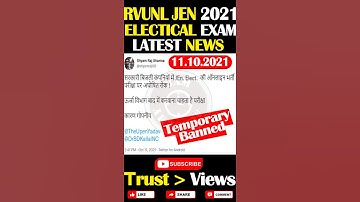 RVUNL JEN electrical exam date 2021 process temporary banned #shorts #trending #youtubeshorts #rvunl