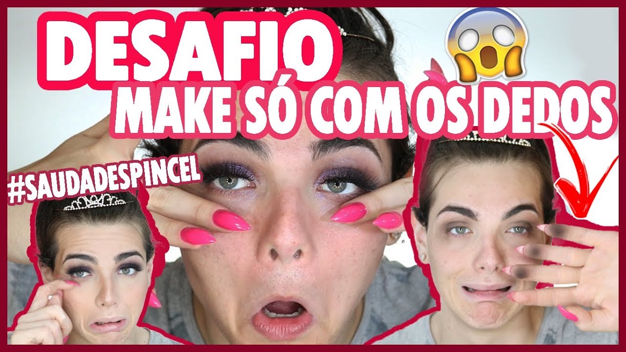 FIZ MINHA MAKE COMPLETA USANDO SÓ AS MÃOS (ATÉ RÍMEL) | Rômolo Cricca