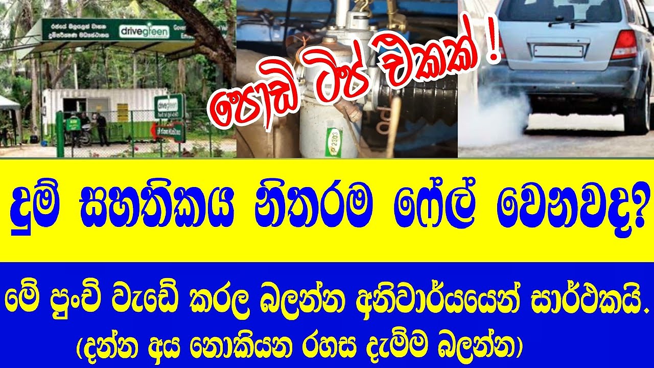 Vehicle Emission Testing Failure (ECO Test) ECO Test 2021 Sinhala