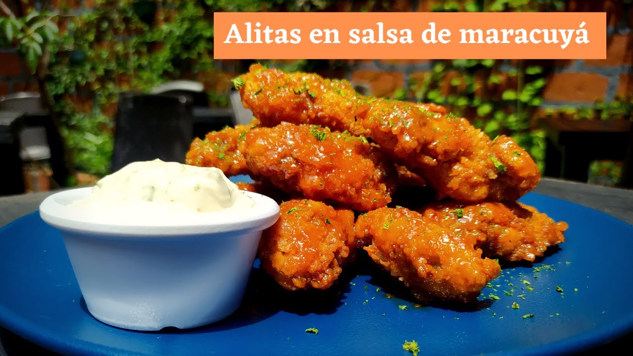 Alitas crujientes en salsa de maracuyá (Pocos ingredientes).