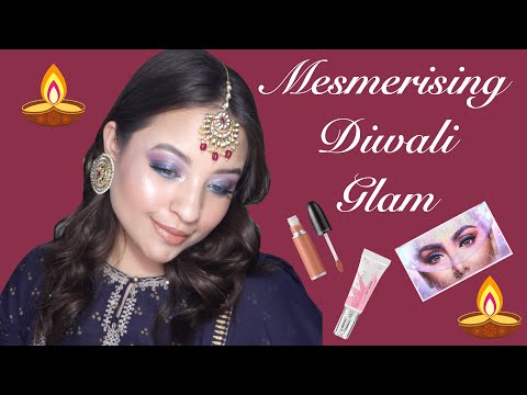 Full Glam DIWALI Makeup Tutorial 2020 | Mesmerizing Glitter Smokey Eye | Ridhi Dua