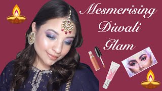Full Glam DIWALI Makeup Tutorial 2020 | Mesmerizing Glitter Smokey Eye | Ridhi Dua