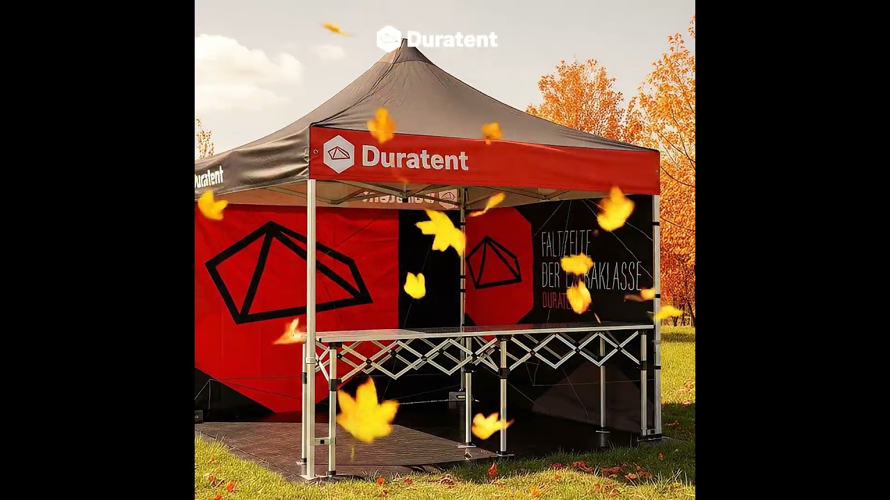 Faltpavillon ganzjährig für alle Jahreszeiten: Stabil, wasserdicht & winterfest - Duratent©️