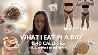 WHAT I EAT IN A DAY IN A CALORIE DEFICIT | FAT LOSS PHASE | 1540 CALORIES