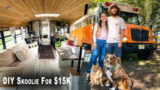 Self Built Skoolie Tour  Tiny Home on Wheels For $15k