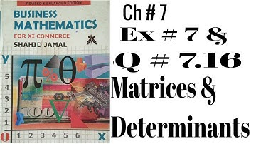 Sindh Board | Karachi Board | Ex # 7 Q # 7.16 of Ch # 7 | Multiplication of Matrices