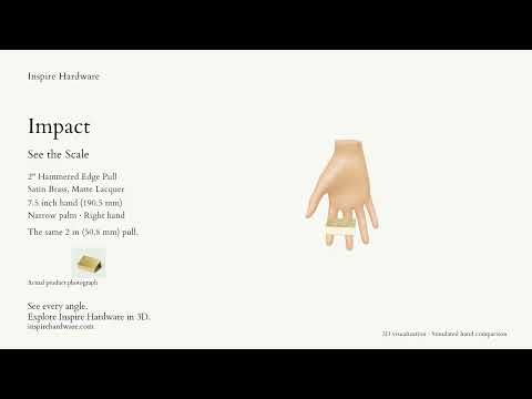 Video preview: Impact Hammered Edge Pull – Satin Brass Matte Lacquer, Satin Brass (matte lacquer) / 2" (1" C-C)