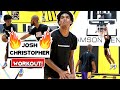 Josh christopher  brother caleb exclusive workout with lakers trainer 