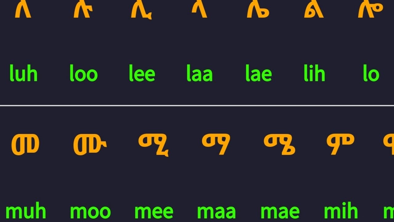 የአማርኛ ፊደላት በድምፅ ከ ሀ እስከ ተ በቀላሉ||Amharic alphabets with sound from ሀ to ...