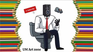 How to draw Big Speaker Man - Skibidi toilet||Big Speaker Man drawing||Skibidi toilet||UM Art zone.