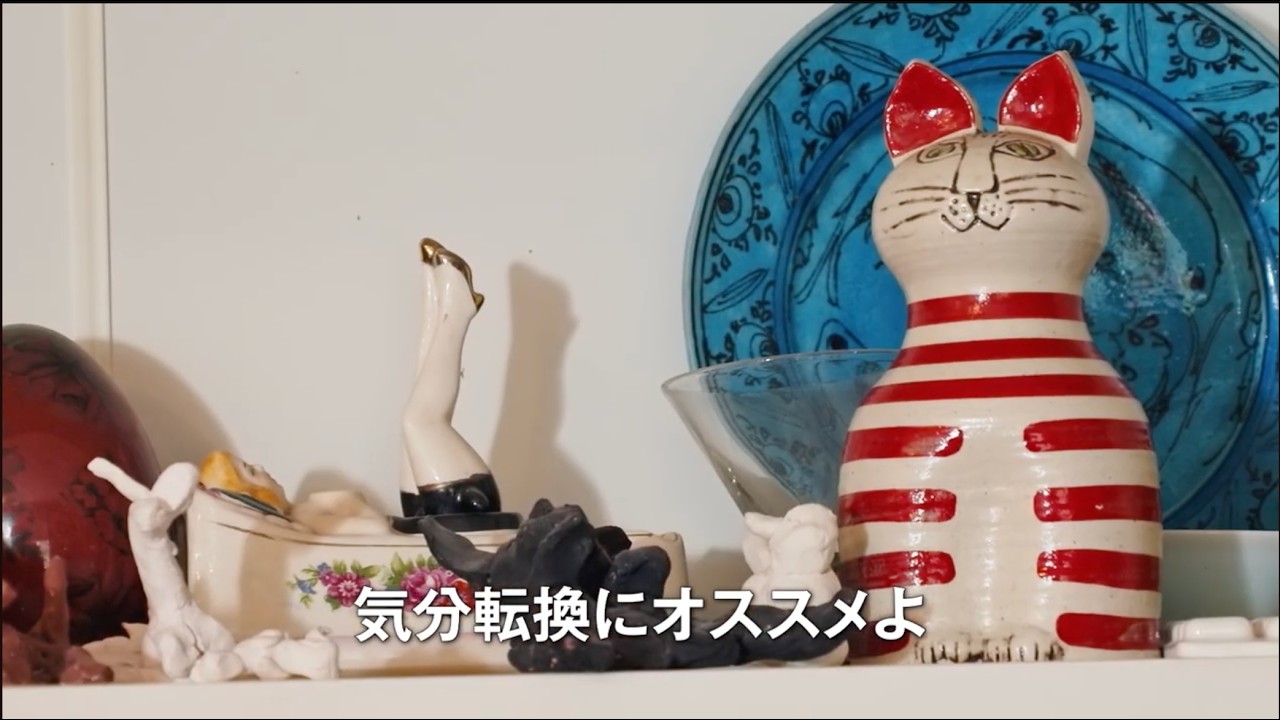 赤と白のしま模様の猫“マイキー”でお馴染みの人気陶芸家の人生映し出す