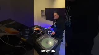 Scratching, turntablist on some plates. #shortsvideo #dj
