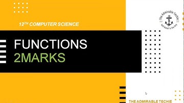 12th computerscience chapter1| functions  bookback 2marks | 12th cs u1 c1 2marks