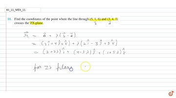 Find the coordinates of the point where the line through (5, 1, 6) and (3, 4, 1) crosses the ZX-...