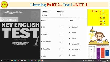KET 1 Listening Part 2 Test 1 (Transcript + Key)