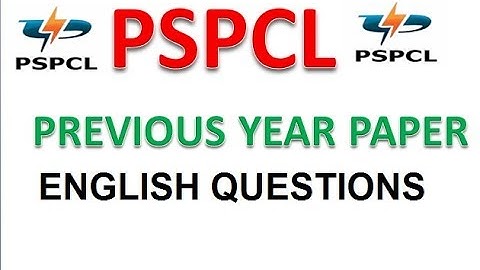 PSPCL LDC PREVIOUS YEAR  PAPER (ENGLISH QUESTIONS) || PSPCL PREVIOUS YEARS PAPERS |