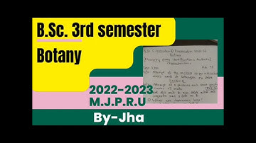 B.Sc. 3 semester Model paper of Botany MJPRU